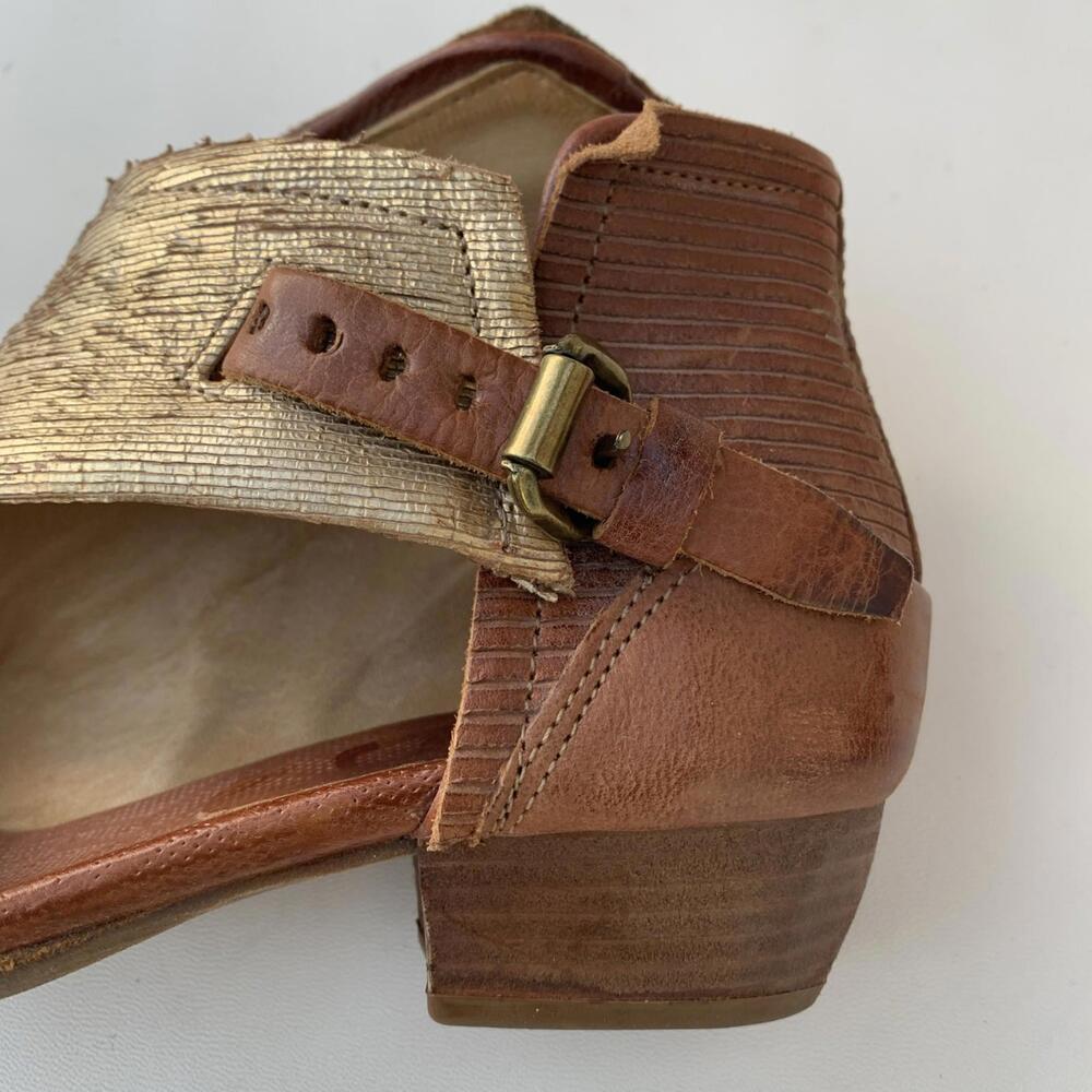 A.S.98 Metallic Gold Leather Open-Toe Sandals - Picture 11 of 11
